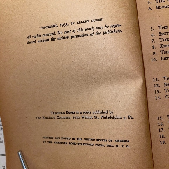 1933 Ellery Queen The Siamese Twins hardback book - Picture 13 of 16